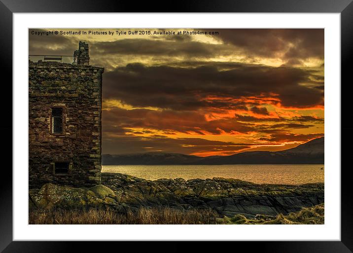  Arran Sunset From Portencross Castle Framed Mounted Print by Tylie Duff Photo Art