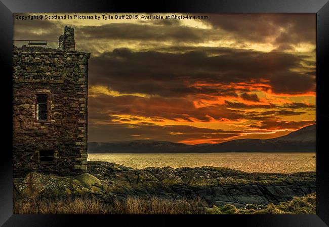  Arran Sunset From Portencross Castle Framed Print by Tylie Duff Photo Art