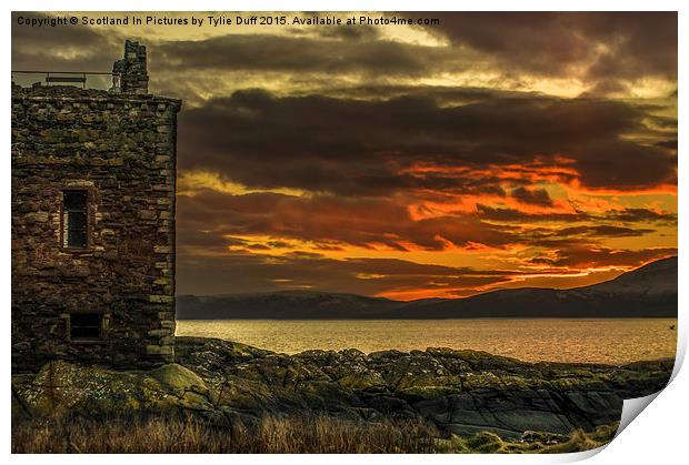  Arran Sunset From Portencross Castle Print by Tylie Duff Photo Art
