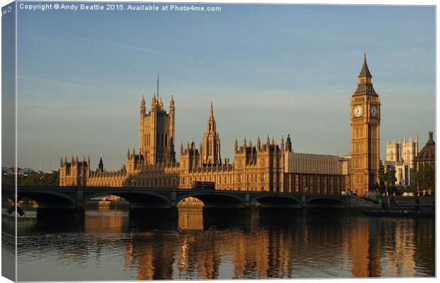  Westminster Morning Canvas Print by Andy Beattie
