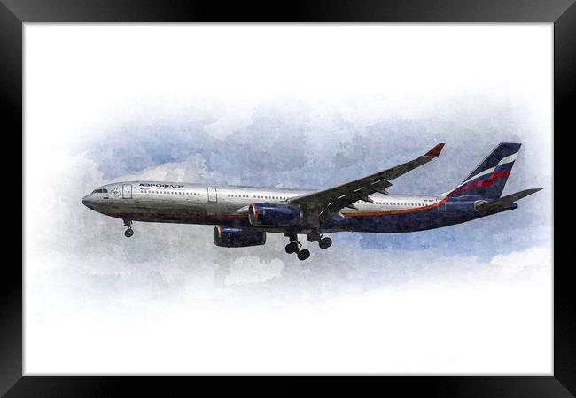 Aeroflot Airbus A330 Art Framed Print by David Pyatt