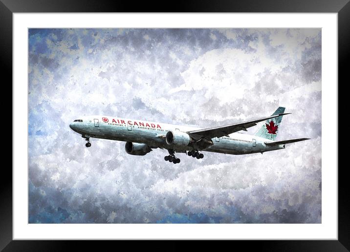 Air Canada Boeing 777 Art Framed Mounted Print by David Pyatt