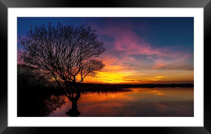  Fire in the Sky, Kenfig pool Framed Mounted Print by Dean Merry