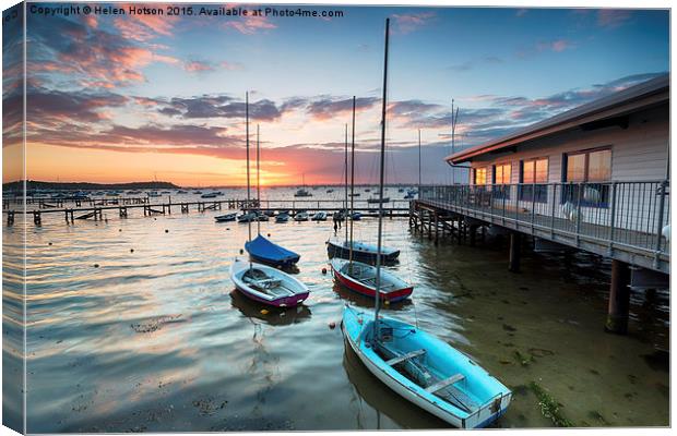 Boats on Poole Harbour Canvas Print by Helen Hotson