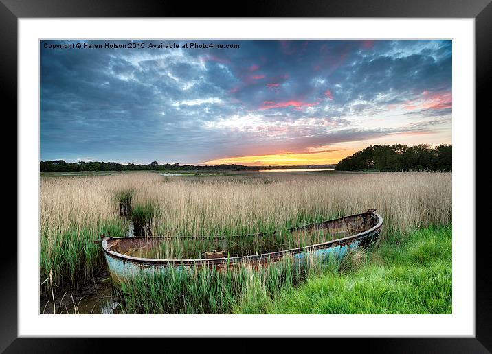 Sunrise over Poole Harbour in Dorset Framed Mounted Print by Helen Hotson