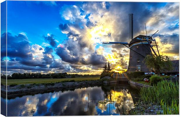  Sunset over the windmill Canvas Print by Ankor Light