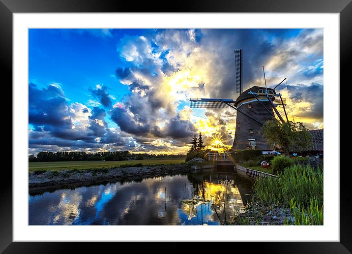  Sunset over the windmill Framed Mounted Print by Ankor Light