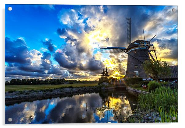  Sunset over the windmill Acrylic by Ankor Light