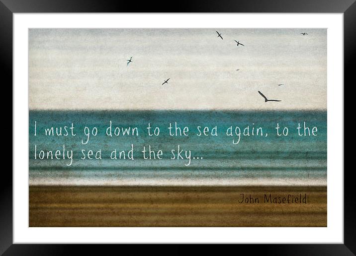  lonely sea and sky Framed Mounted Print by Heather Newton