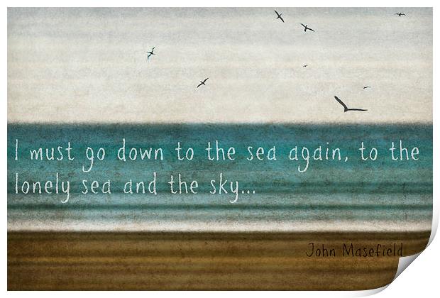  lonely sea and sky Print by Heather Newton