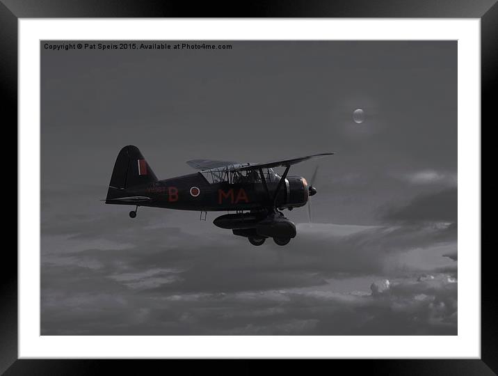 Westland Lysander - 'Moonlit Mission'  Framed Mounted Print by Pat Speirs