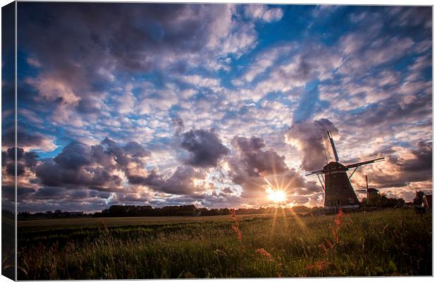   Sunset over the windmill Canvas Print by Ankor Light
