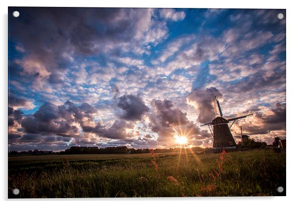   Sunset over the windmill Acrylic by Ankor Light