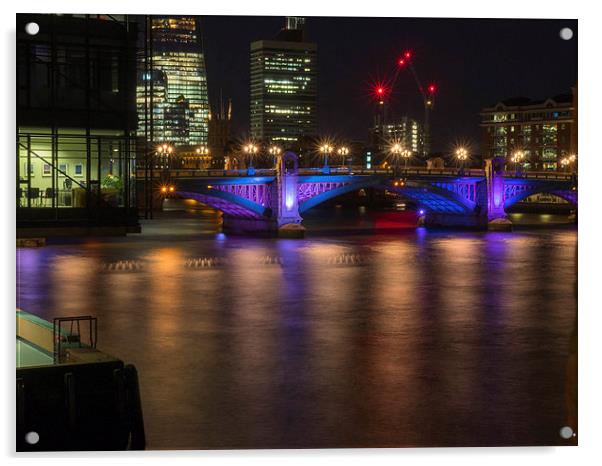 Southwark Bridge Acrylic by Victor Burnside
