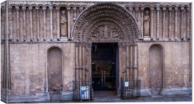 Rochester Cathedral Entrance Canvas Print by mark sykes