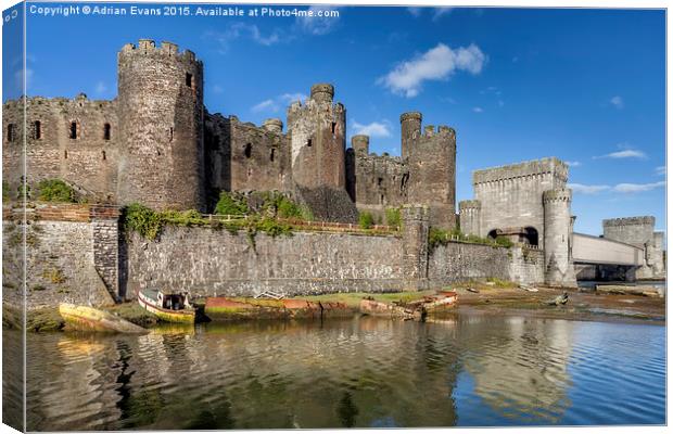 Conwy Castle Wales Canvas Print by Adrian Evans