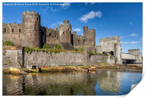 Conwy Castle Wales Print by Adrian Evans