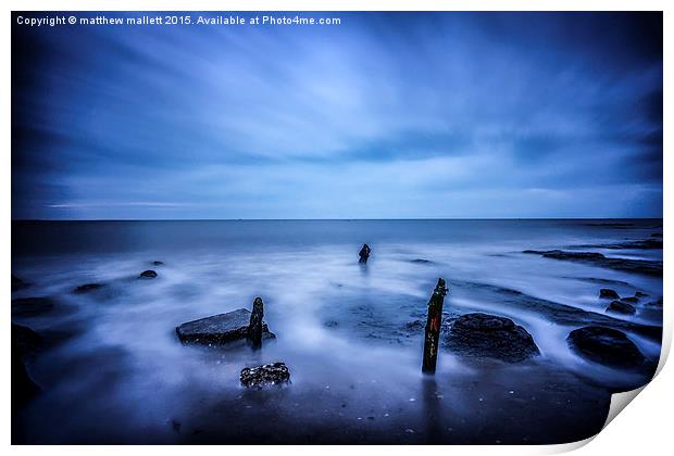  Blue Sea Blue Sky Print by matthew  mallett