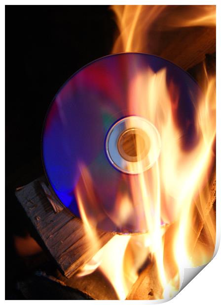 Burning a Disc ! Print by Pete Holloway