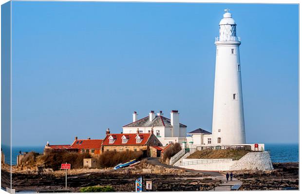 St Marys Island and Lighthouse  Canvas Print by Naylor's Photography