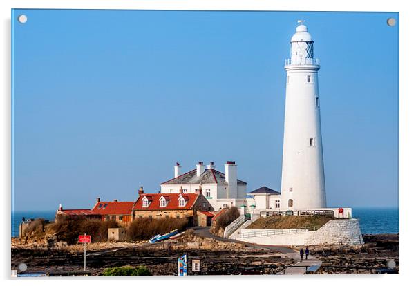  St Marys Island and Lighthouse  Acrylic by Naylor's Photography