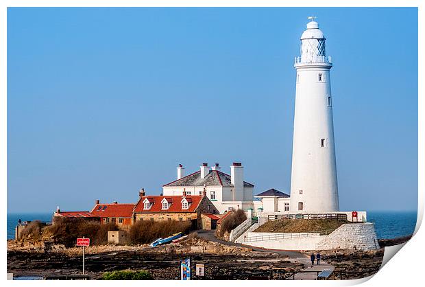  St Marys Island and Lighthouse  Print by Naylor's Photography