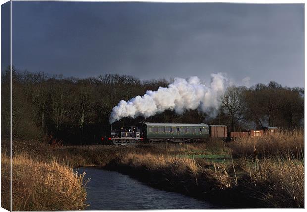  Steam train in stormy conditions. Canvas Print by Ian Duffield