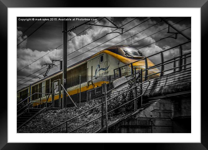  Eurostar - A Close Up As It Passes Overhead Framed Mounted Print by mark sykes