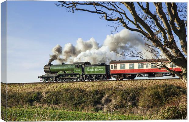  1950's steam train on an embankment Canvas Print by Ian Duffield