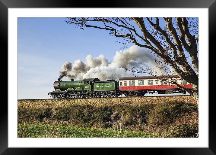  1950's steam train on an embankment Framed Mounted Print by Ian Duffield