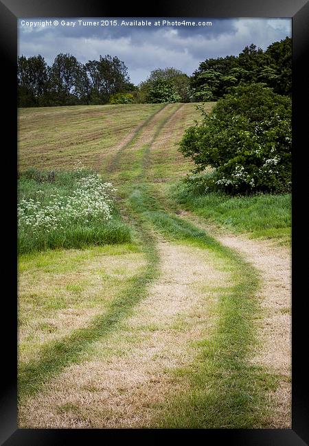 Farm Tracks Framed Print by Gary Turner