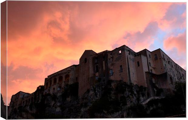  Tropea At Sunset Canvas Print by Malcolm Snook