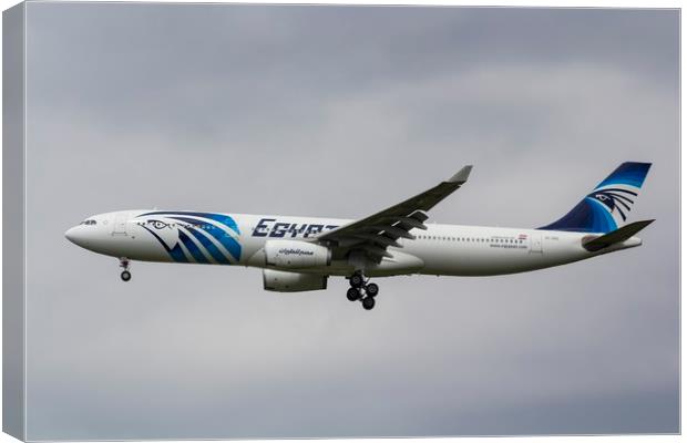 Egyptair Airbus A330 Canvas Print by David Pyatt