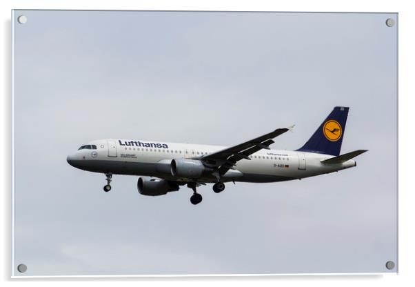 Lufthansa Airbus A320 Acrylic by David Pyatt