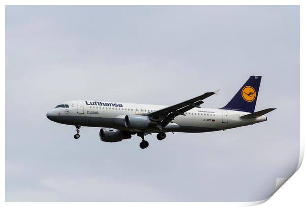 Lufthansa Airbus A320 Print by David Pyatt