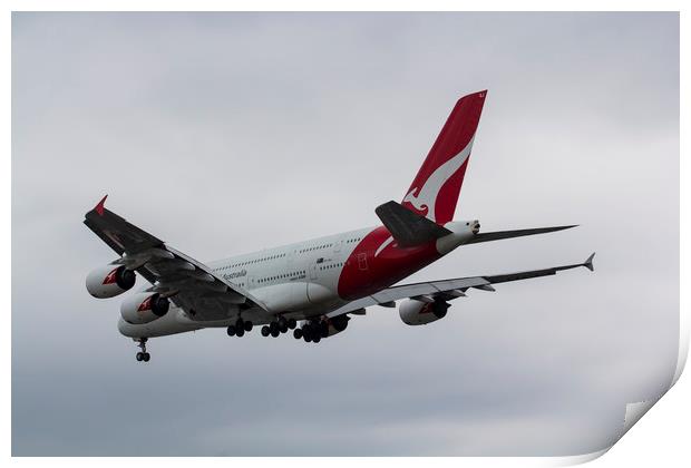 Qantas Airbus A380 Print by David Pyatt