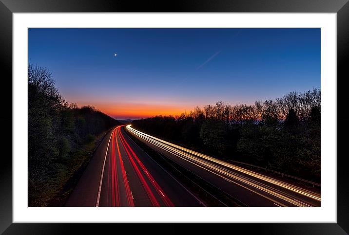 Light Trails Framed Mounted Print by Dean Merry