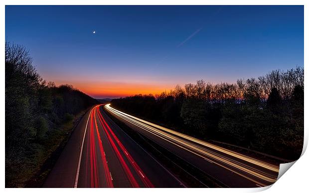 Light Trails Print by Dean Merry