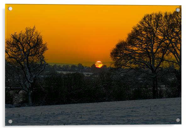 Sunset over Sussex Acrylic by Eddie Howland