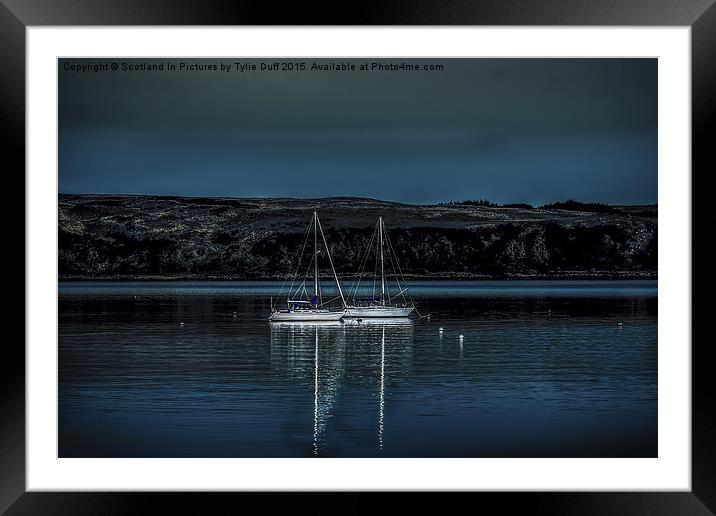  Yachts At Anchor By Moonlight Framed Mounted Print by Tylie Duff Photo Art