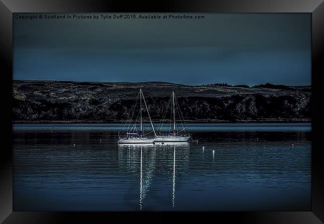 Yachts At Anchor By Moonlight Framed Print by Tylie Duff Photo Art