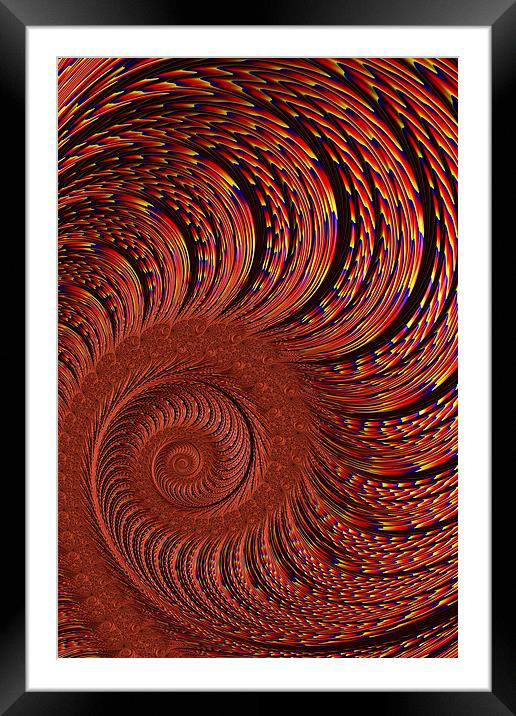 Fiery Spiral Framed Mounted Print by Steve Purnell