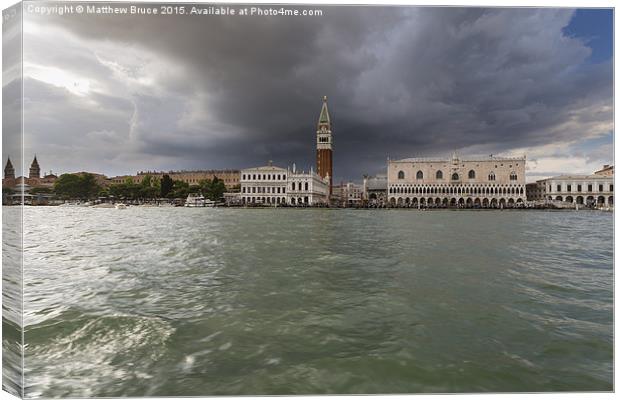   St Mark's, Venice from the lagoon Canvas Print by Matthew Bruce