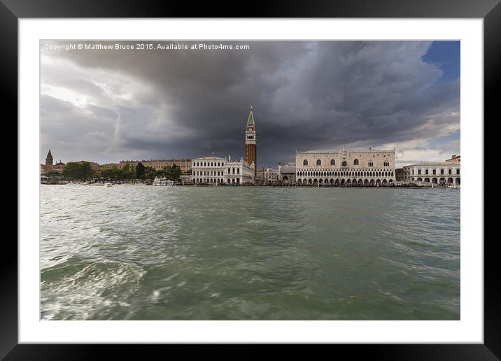   St Mark's, Venice from the lagoon Framed Mounted Print by Matthew Bruce