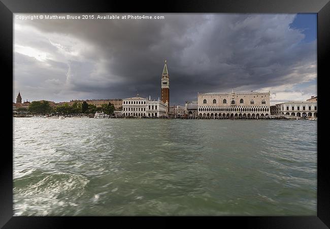   St Mark's, Venice from the lagoon Framed Print by Matthew Bruce