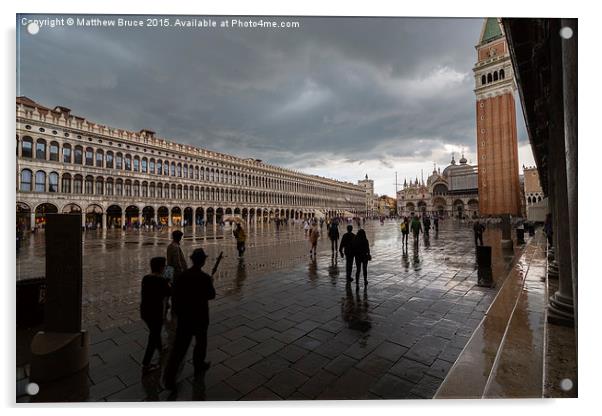   Piazza San Marco after the rain Acrylic by Matthew Bruce