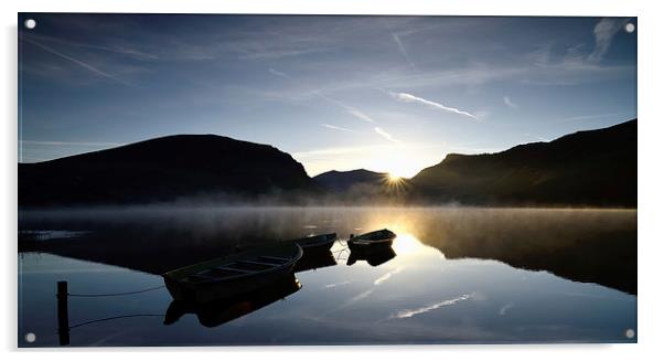  Dawn - Llyn Nantlle Acrylic by Kevin OBrian