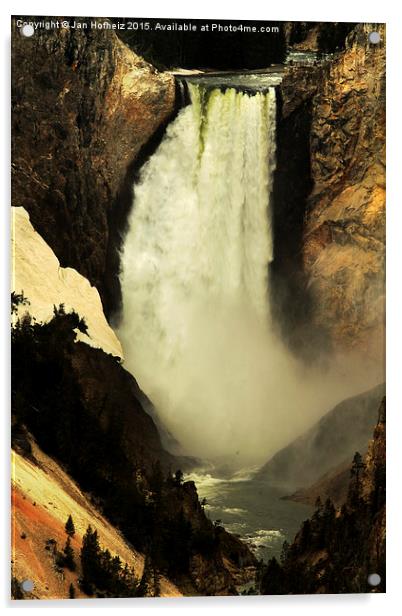  waterfall in the Grand Canyon of Yellowstone, Yel Acrylic by Jan Hofheiz
