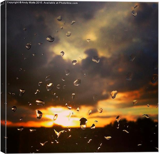 Sun burns through the rain Canvas Print by Andy Watts