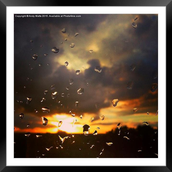 Sun burns through the rain Framed Mounted Print by Andy Watts